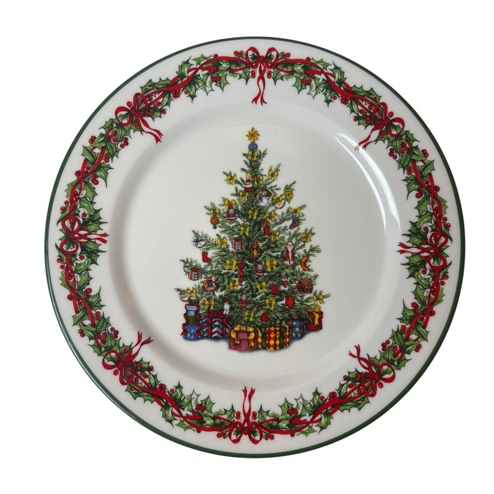 4 Christopher Radko Traditions 11" DINNER PLATES Christmas Tree Holiday Celebrat